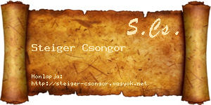 Steiger Csongor névjegykártya